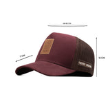 HEAD GEAR RED WINE TRUCKER LEATHER PATCH CAP