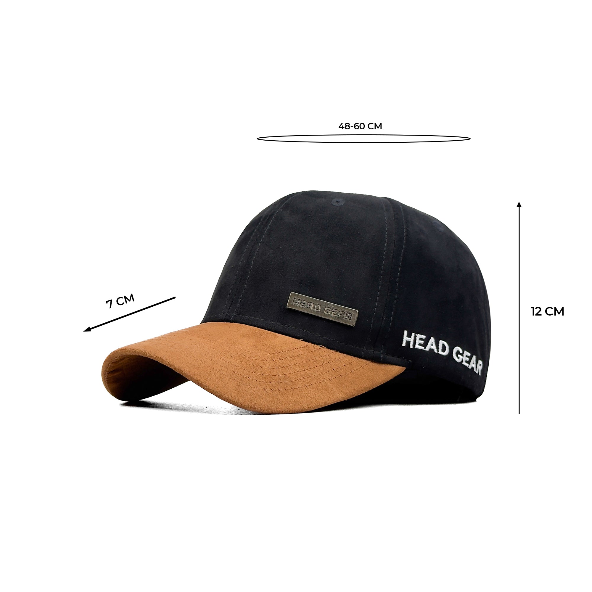 HEAD GEAR BLACK BROWN DUAL TONE RUSTIC METAL CAP