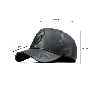 HEAD GEAR BLACK FAUX LEATHER LIMITED EDITION CAP