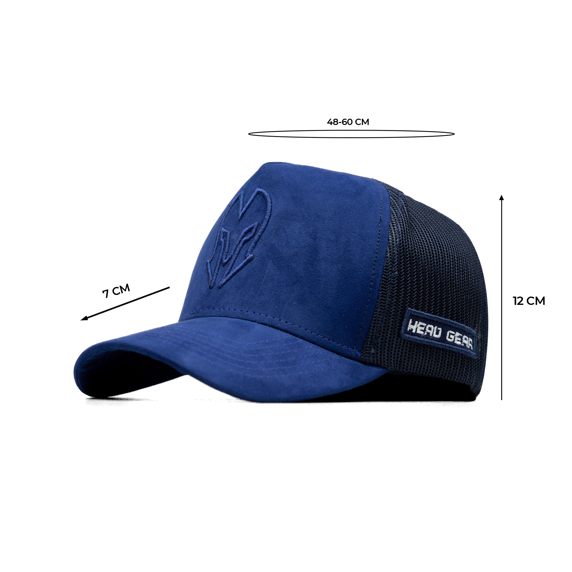 HEAD GEAR BLUE SUPER SUEDE TRUCKER CAP