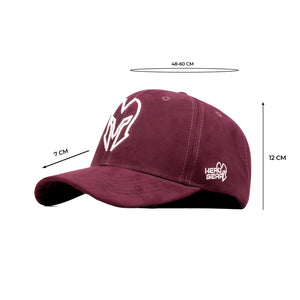 HEAD GEAR MAROON AND WHITE CONTRAST SUEDE CAP