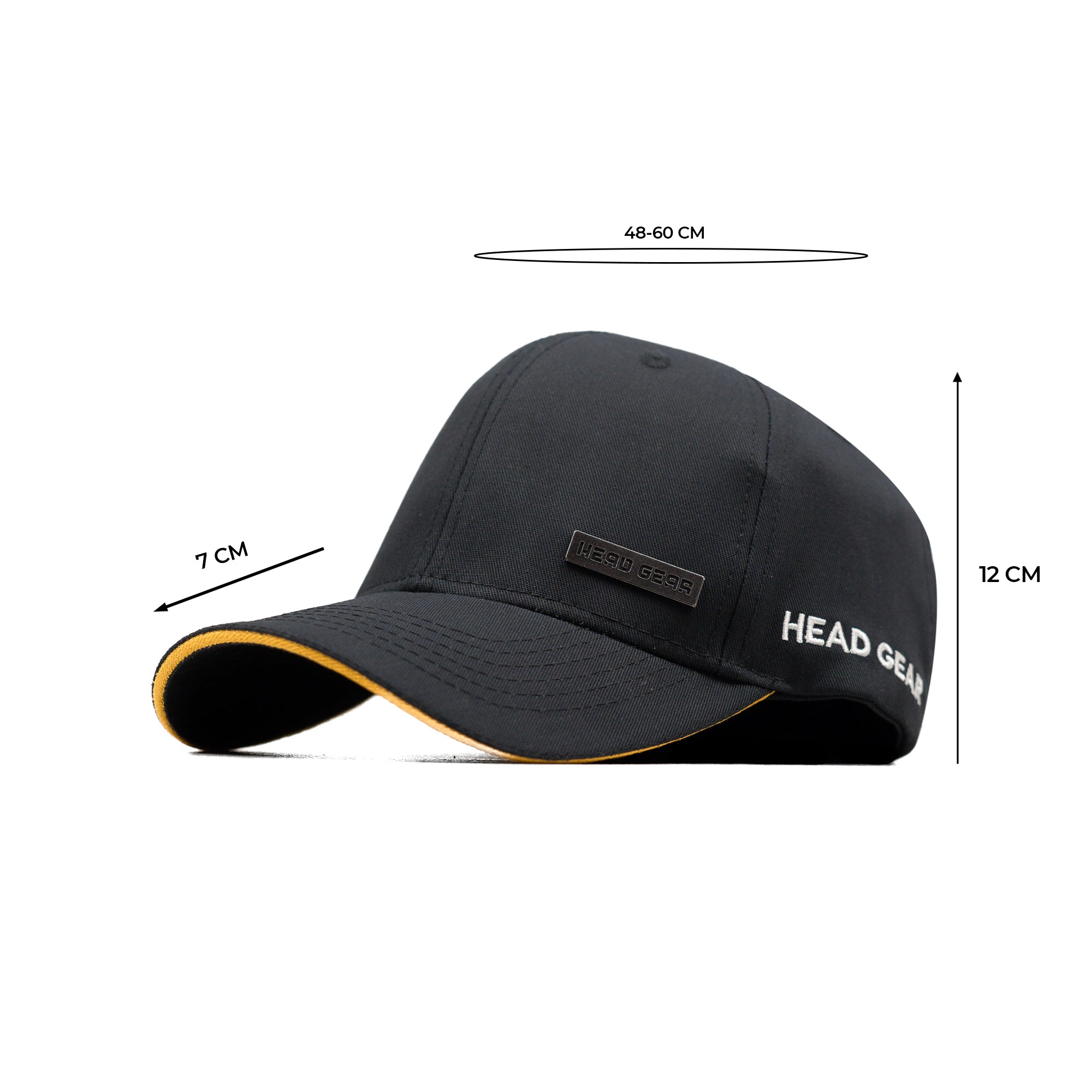 HEAD GEAR BLACK RUSTIC METAL PATCH STRUCTURED SANDWICH CAP