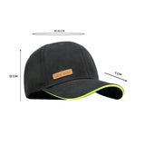 HEAD GEAR BLACK STRUCTURED LEATHER PATCH FITTED CAP