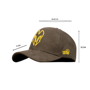 HEAD GEAR COFFEE AND GOLDEN CONTRAST SUEDE CAP