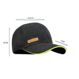 HEAD GEAR BLACK STRUCTURED LEATHER PATCH FITTED CAP