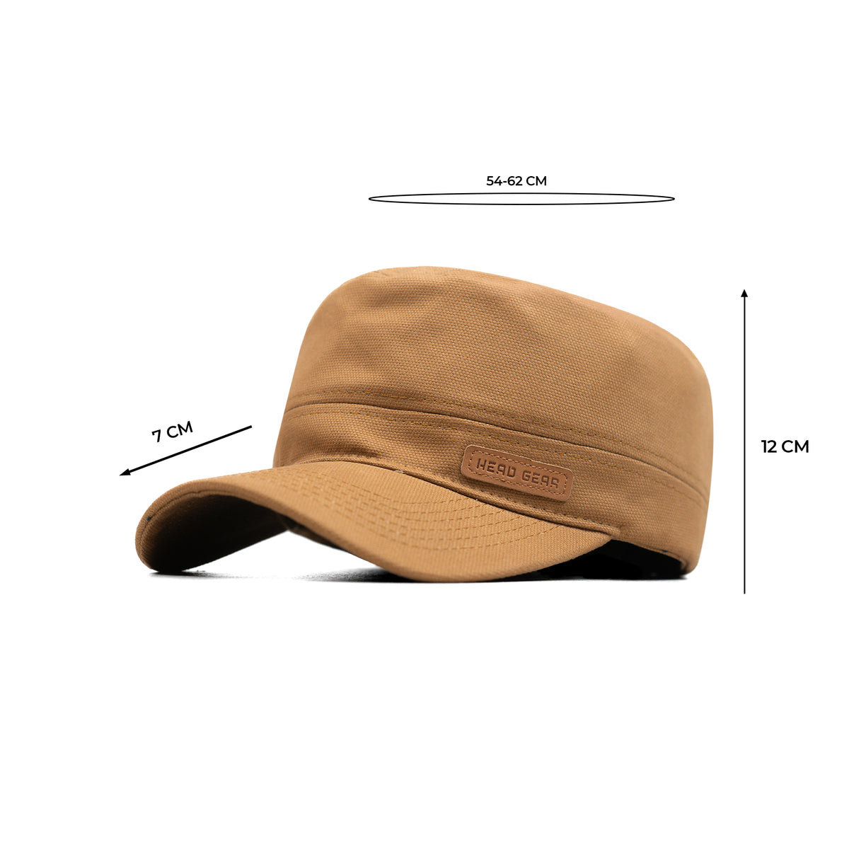 HEAD GEAR BROWN WITH LEATHER PATCH CAPTAIN'S CAP
