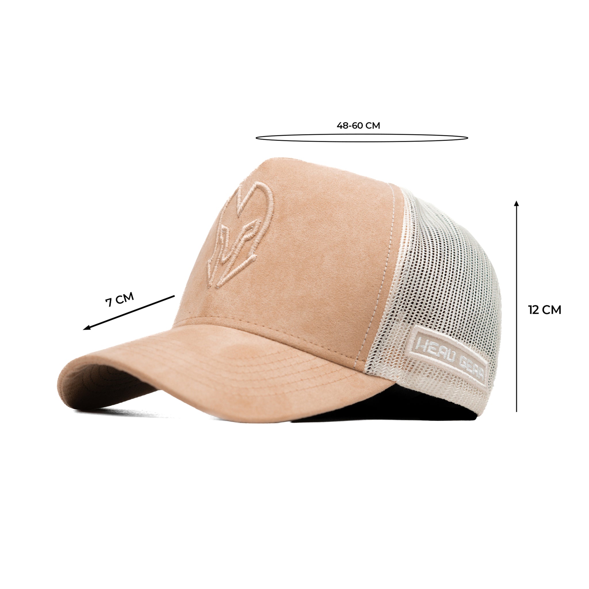 HEAD GEAR BEIGE SUPER SUEDE TRUCKER CAP