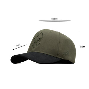 HEAD GEAR LOGO OLIVE AND BLACK DUAL TONE CAP