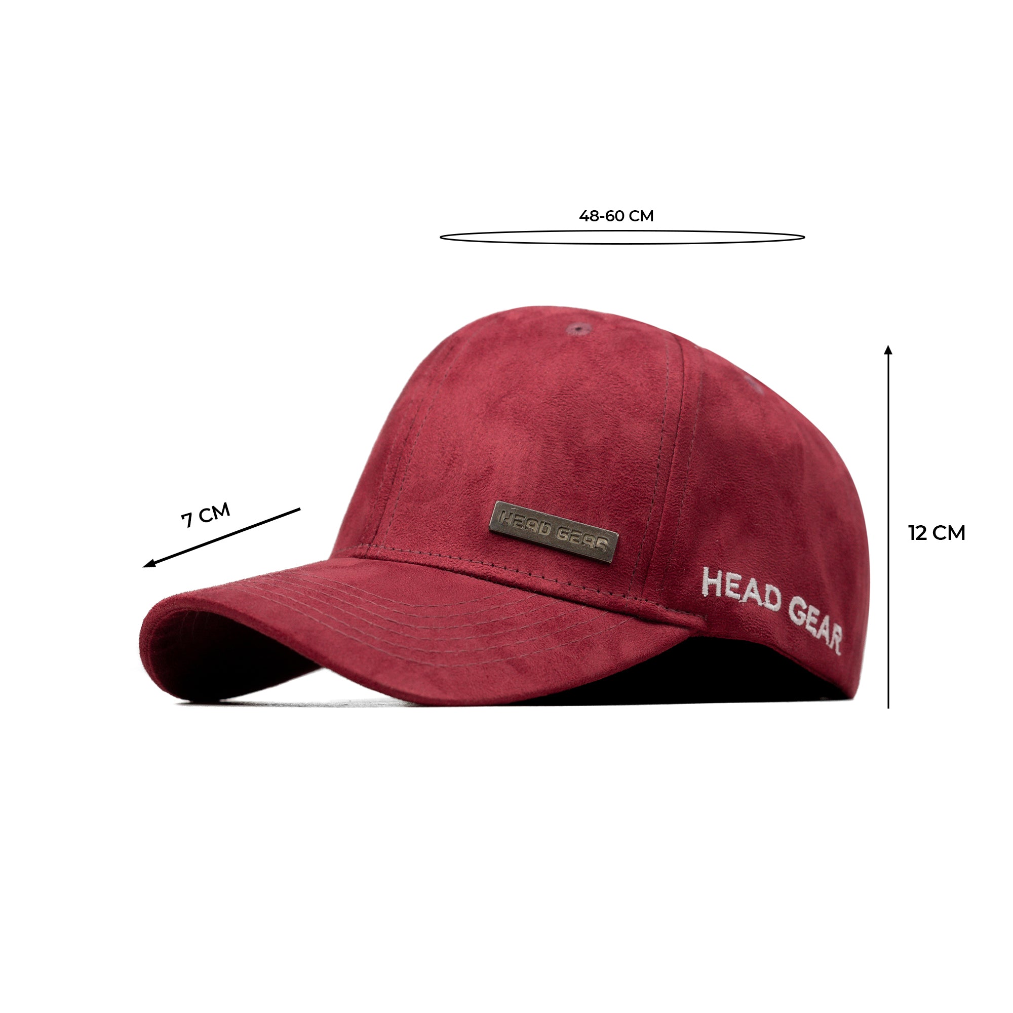 HEAD GEAR RED RUSTIC METAL PATCH SUEDE CAP