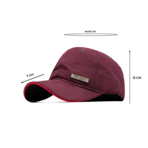 HEAD GEAR MAROON RUSTIC METAL PATCH SANDWICH CAP