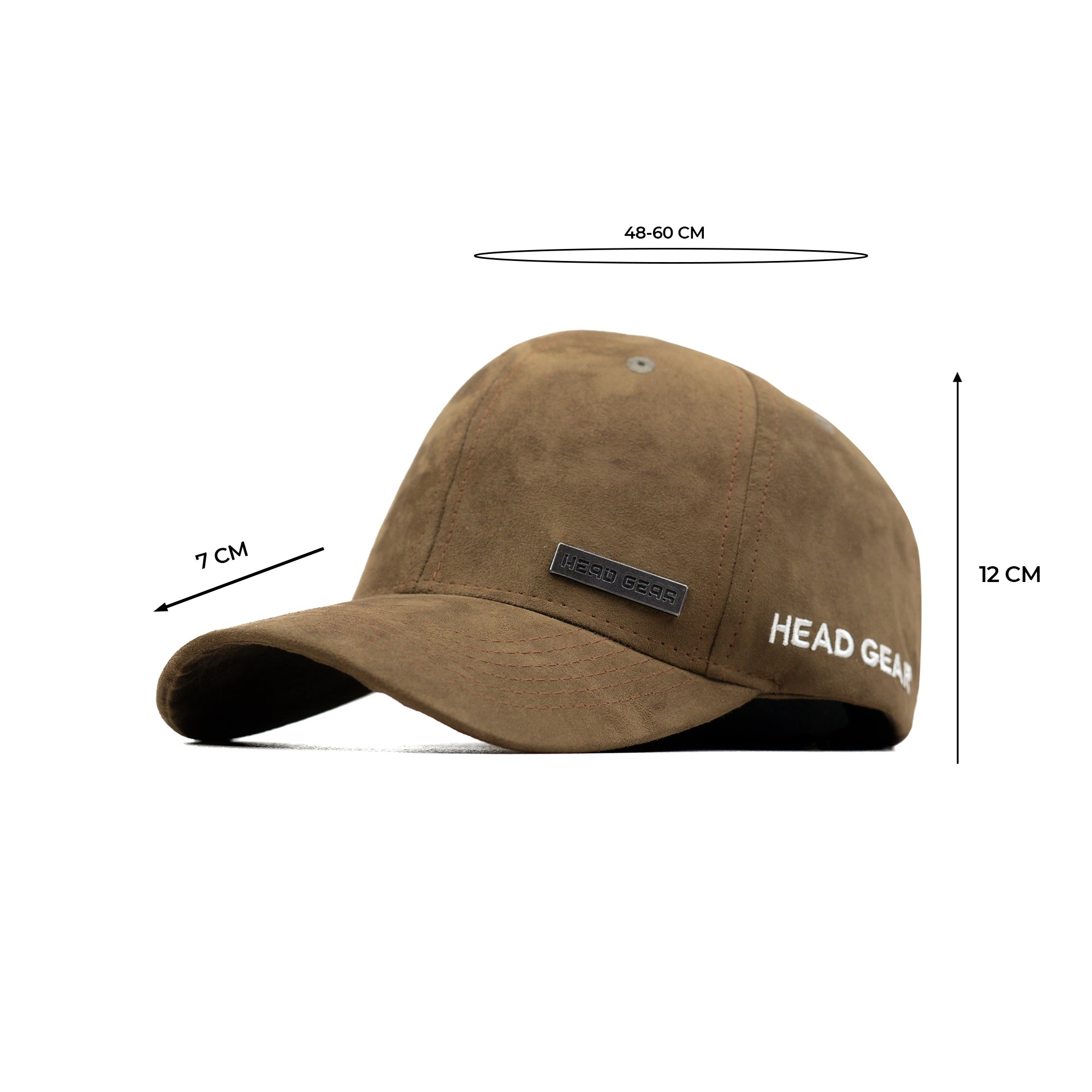 HEAD GEAR DARK BROWN STRUCTURED RUSTIC METAL PATCH CAP