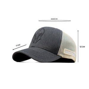 HEAD GEAR GREY BASEBALL TRUCKER CAP