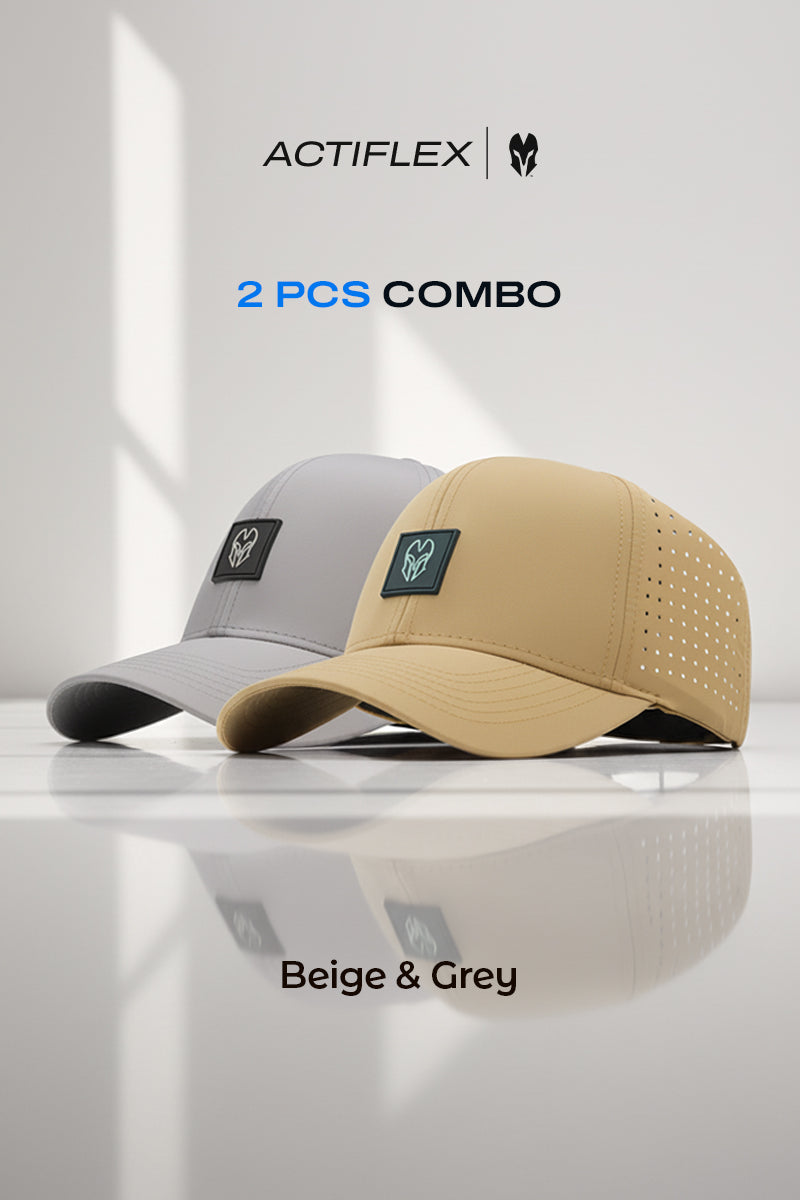 2 PCS COMBO OF GREY AND BEIGE ACTI FLEX CAP